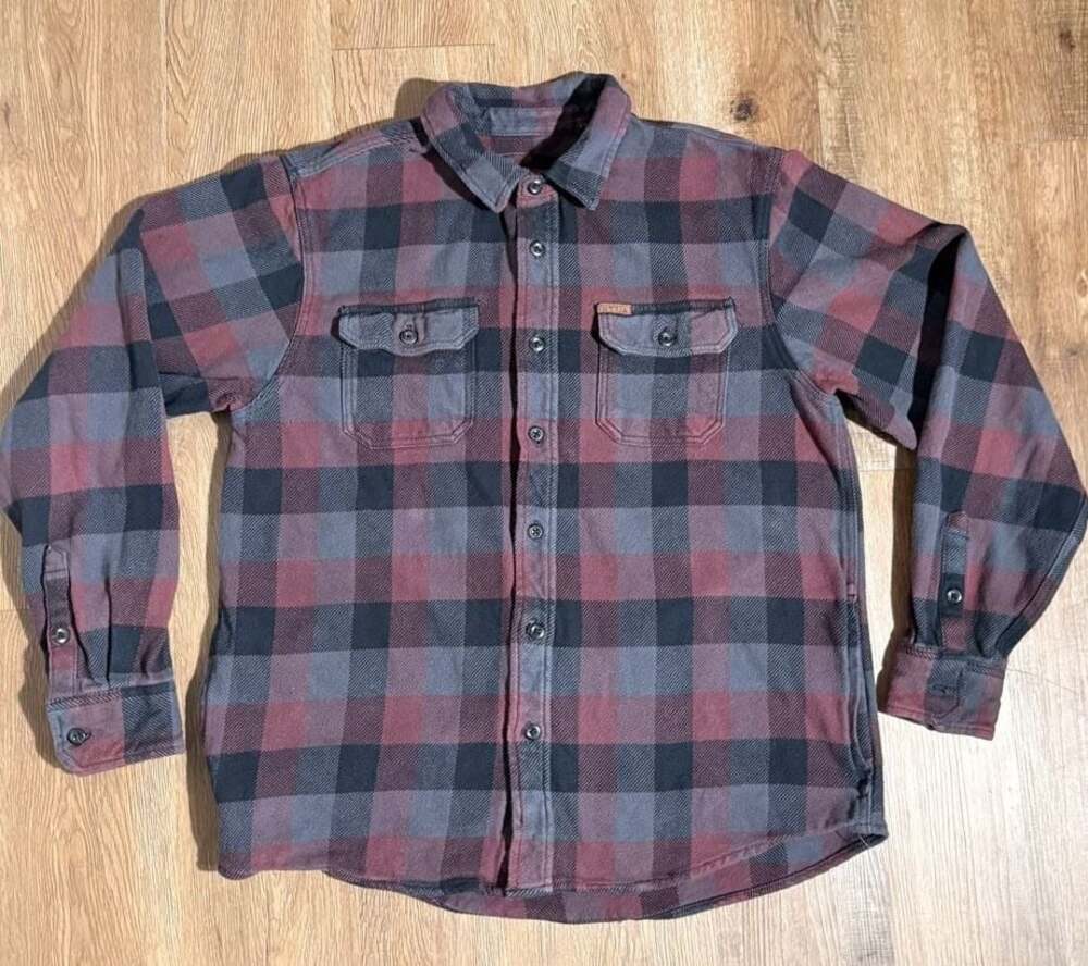 Orvis Classic Collection Mens Large Flannel Plaid Button Up Shirt